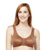 Carole Martin Full Freedom Front Closure wirefree Comfort Bra - Cafe