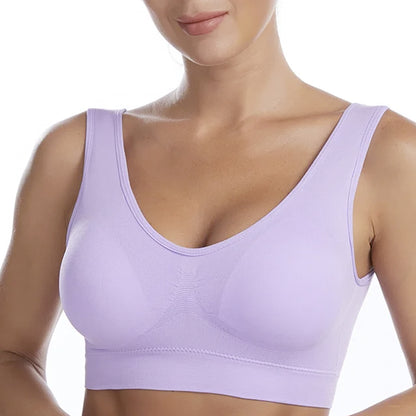 GunmetalSlip-On Wireless Seamless Padded Bralette Comfort Bra - Lavender