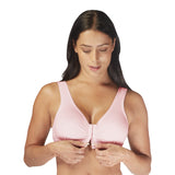 Full Freedom Cotton Bra Pink Front Closure Wirefree