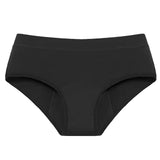 Period and Light Bladder Leakproof Bamboo Fiber Mid-Rise Bikini Underwear Black