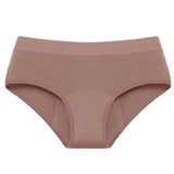 Period and Light Bladder Leakproof Bamboo Fiber Mid-Rise Bikini Underwear Brown