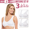 Carole Martin Full Freedom Front Closure Comfort Bra Set of 3 White