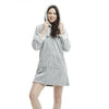 Women's Mid-thigh Hooded Plush Zippered Lounger