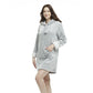 Women's Mid-thigh Hooded Plush Zippered Lounger