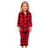 Robe de chambre à capuche et pantalon de pyjama à carreaux Buffalo pour enfants - Ensemble de Noël assorti pour toute la famille