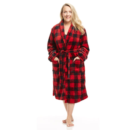 Women's Shawl Collar Full Length Soft Fleece Bath Robe