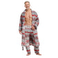 Men Fleece Bottom Pajamas and Robe Bathrobe