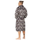 Men Bath Robe Soft Fleece Shawl Diamond Motif