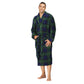 Men Bath Robe Soft Fleece Shawl Plaid Green