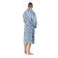 Men Bath Robe Soft Fleece Shawl Plaid Light Blue