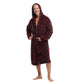 Men Hooded Bathrobe Plaid Red-Blue