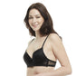 Underwire Push-Up Bra with Full Coverage and Padded Cups with Lace Detailing