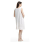 Women's Mid Calf Night Gown With Short Slit Sleeves