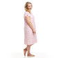 Women's Mid Calf Night Gown With Short Slit Sleeves