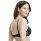 Underwire Push-Up Bra with Full Coverage and Padded Cups with Lace Wings