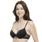 Underwire Push-Up Bra with Full Coverage and Padded Cups with Lace Wings