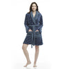 Women's Polka Dot Plush Shawl Collar Mid-Thigh Length Bath Robe