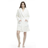 Women's Polka Dot Plush Shawl Collar Mid-Thigh Length Bath Robe