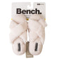 Bench Women Faux Fur Open-toe Criss Cross Band Slip-On Slippers Beige