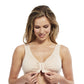 Carole Martin Full Freedom Front Closure Cotton Comfort Bra- Beige