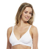 Carole Martin Wirefree Crossover Dual Front Closure Comfort Bra-White